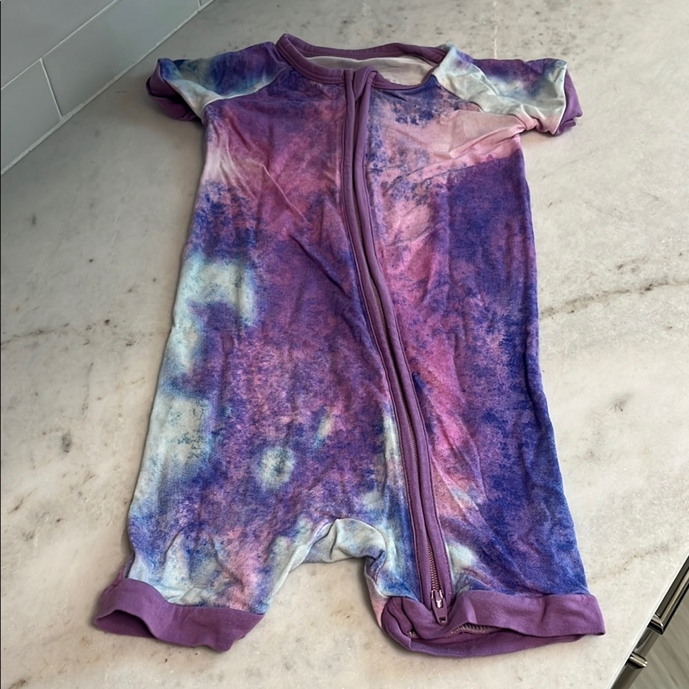 Little Sleepies Shorty Zippy Purple Tie Dye 12-18 months